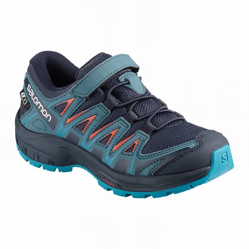 Chaussures De Trail Running Salomon Enfant Bleu Marine / Bleu - Salomon XA PRO 3D CSWP K - France (8